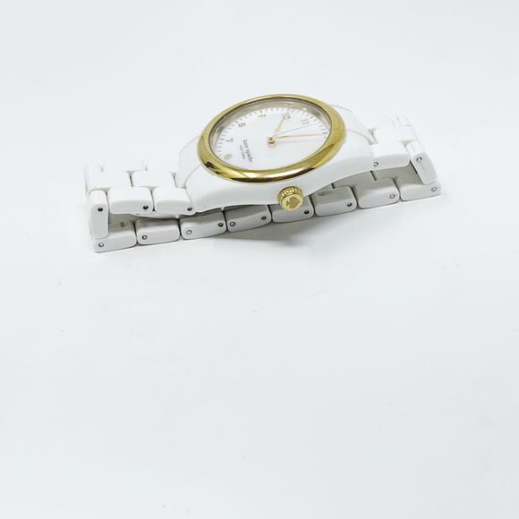 Kate Spade New York White Live Colorfully Watch Gold Tone Ladies Lightweight - Picture 3 of 10
